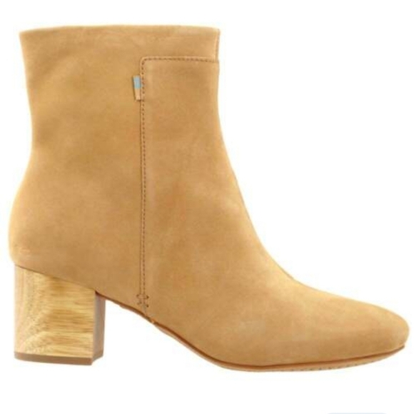 Toms Women Evie Comfort Leather Mid  Heels Boots shoes sz 10 - Picture 1 of 15